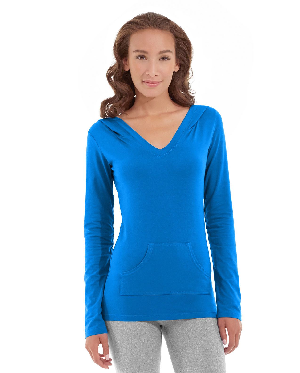 Eos V-Neck Hoodie-XS-Blue